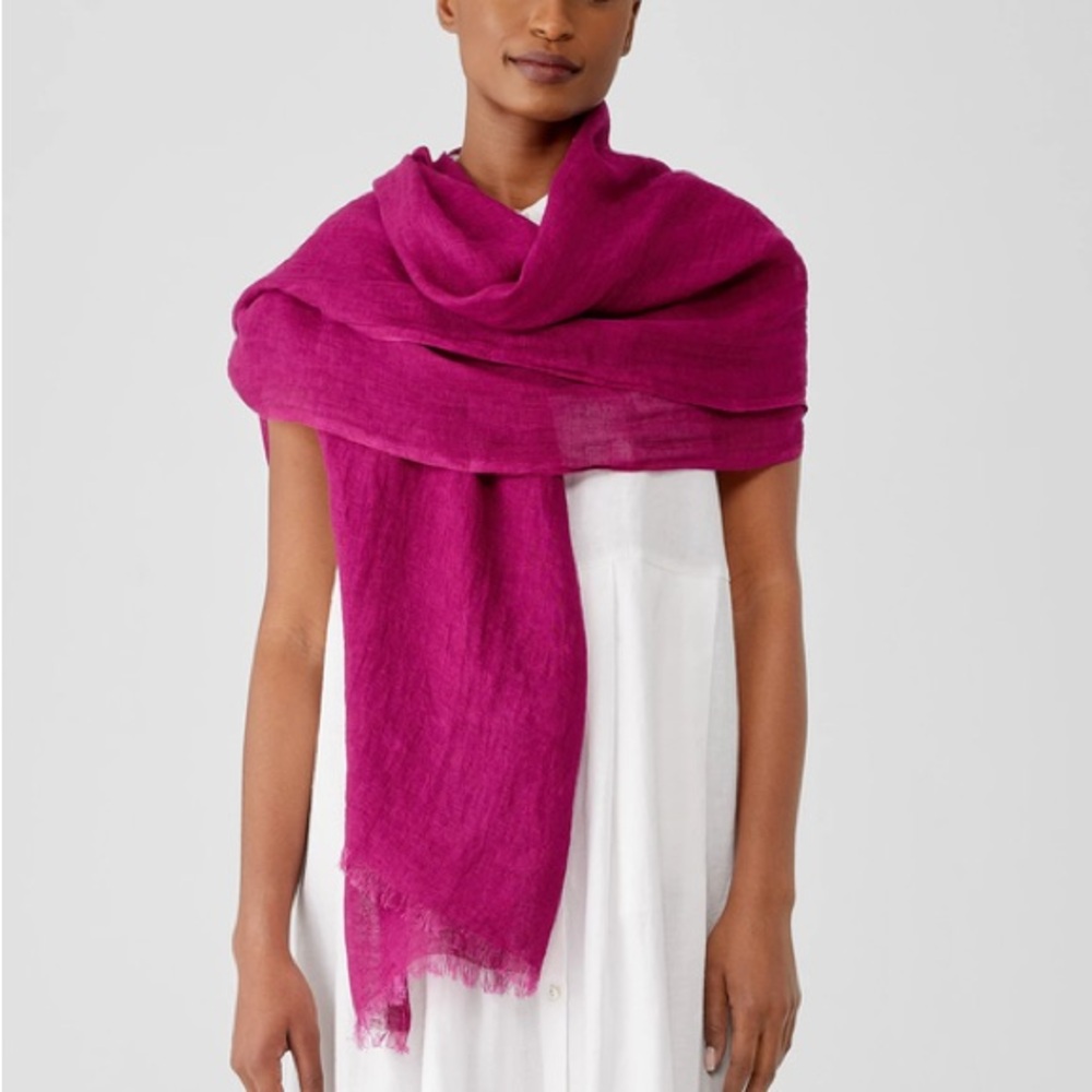 Eileen Fisher Airy Linen Gauze Scarf